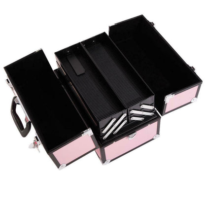 Large Compact Traveling Makeup Organizer Suitcase Box