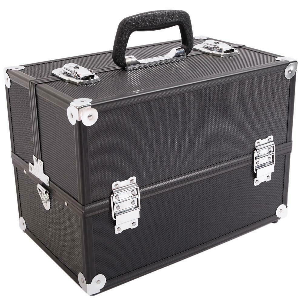 Large Compact Traveling Makeup Organizer Suitcase Box