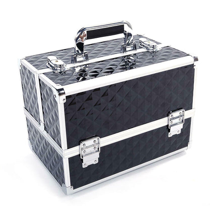 Large Compact Traveling Makeup Organizer Suitcase Box