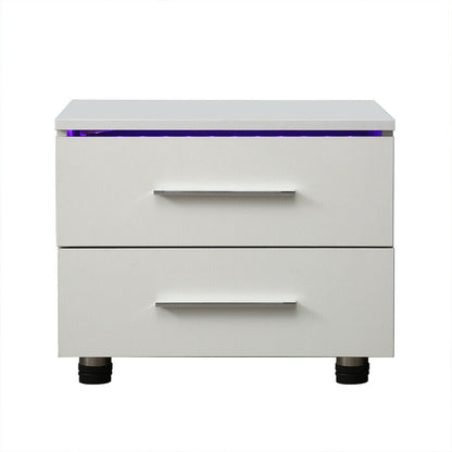 Luxurious Modern LED Bedside Nightstand Drawer Storage Table
