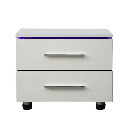 Luxurious Modern LED Bedside Nightstand Drawer Storage Table