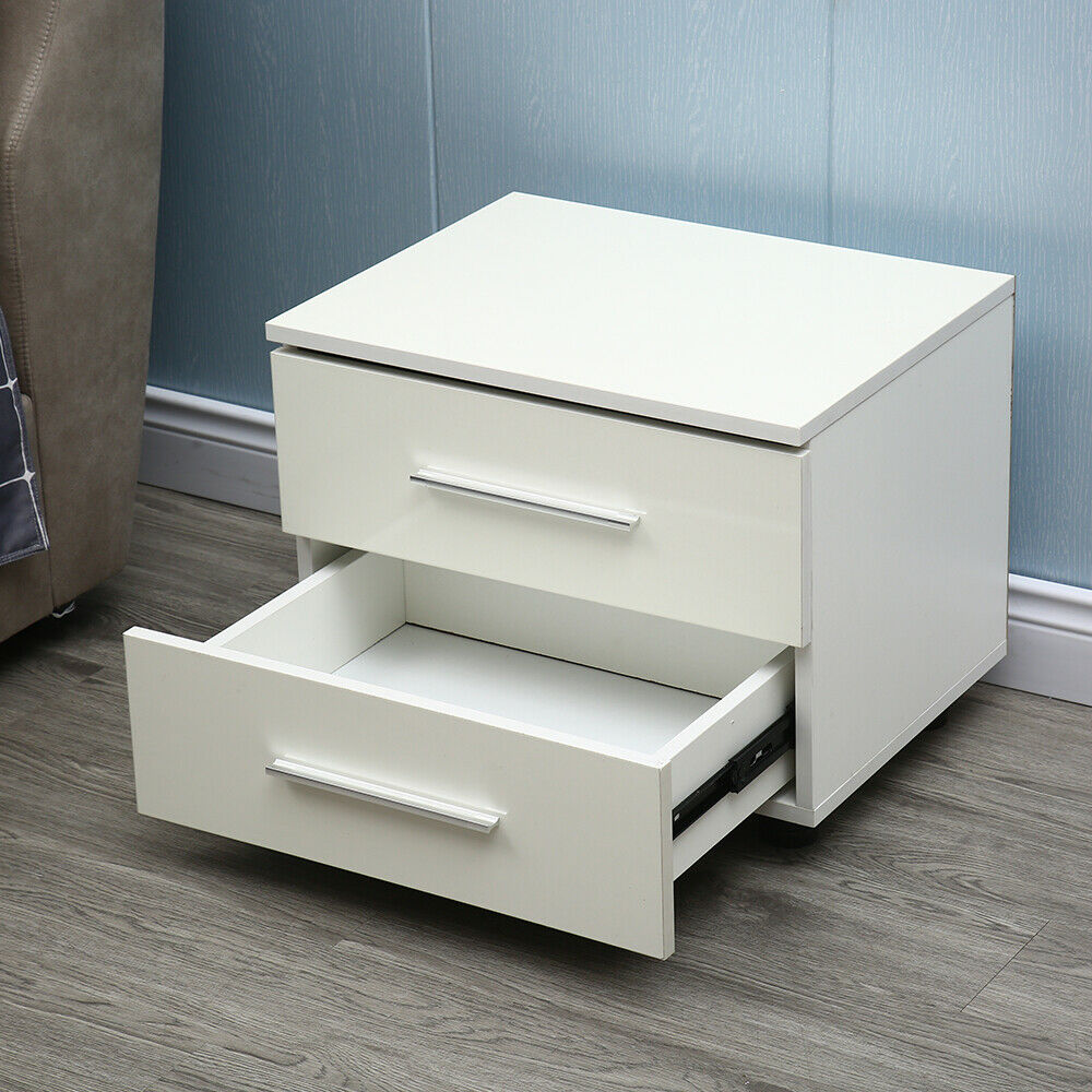 Luxurious Modern LED Bedside Nightstand Drawer Storage Table