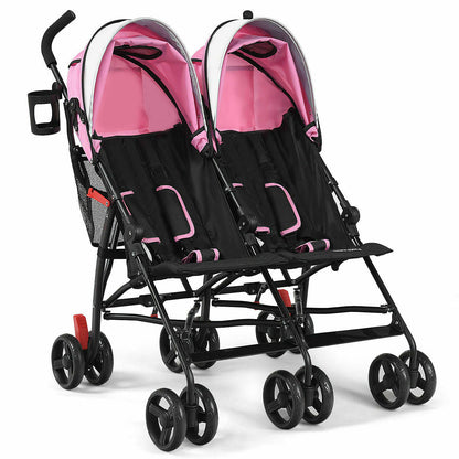 Large Lightweight Easy Rolling Double Side By Side Baby Stroller