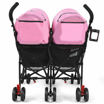 Large Lightweight Easy Rolling Double Side By Side Baby Stroller