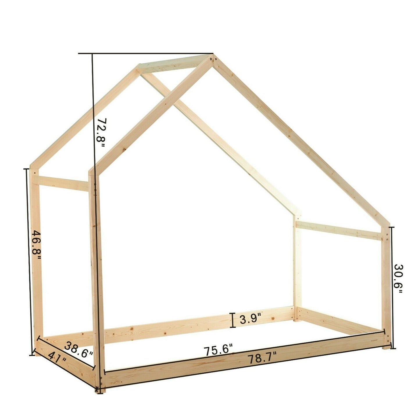 Kids Full Size Montessori Twin Bed Floor Frame