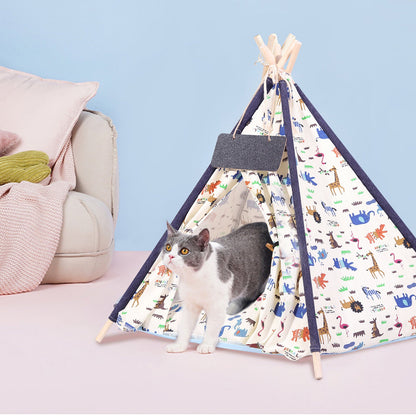 Heavy Duty Comfortable Pop Up Pet Dog Teepee Tent Bed