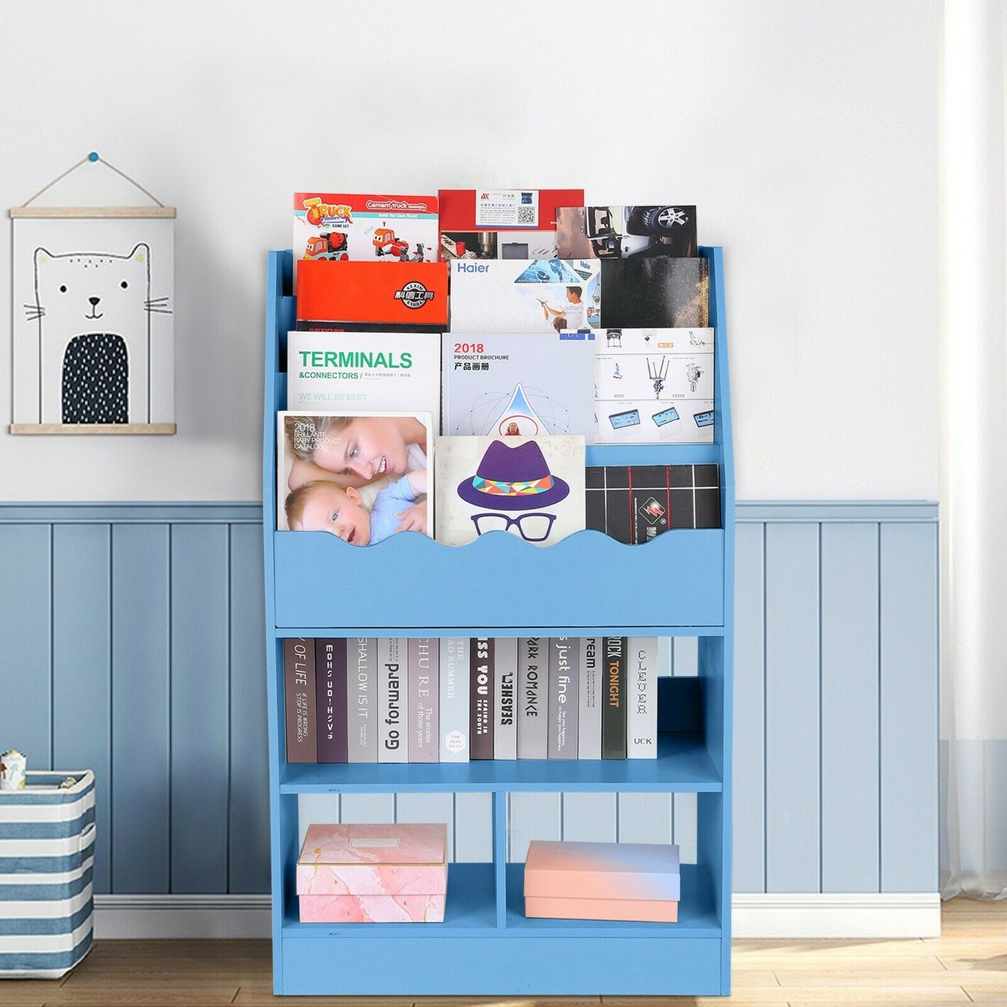 Large Heavy Duty Kids Nursery Room Bookshelf