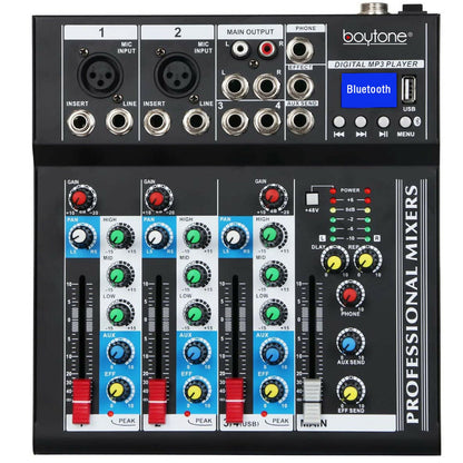 Portable Compact Digital Studio USB Sound 4 Channel Music Mixer