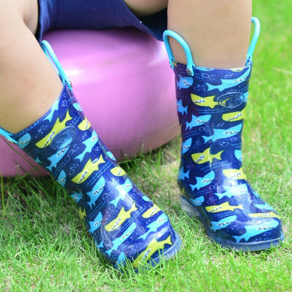 Heavy Duty Kids Light Up Rubber Rain Boots