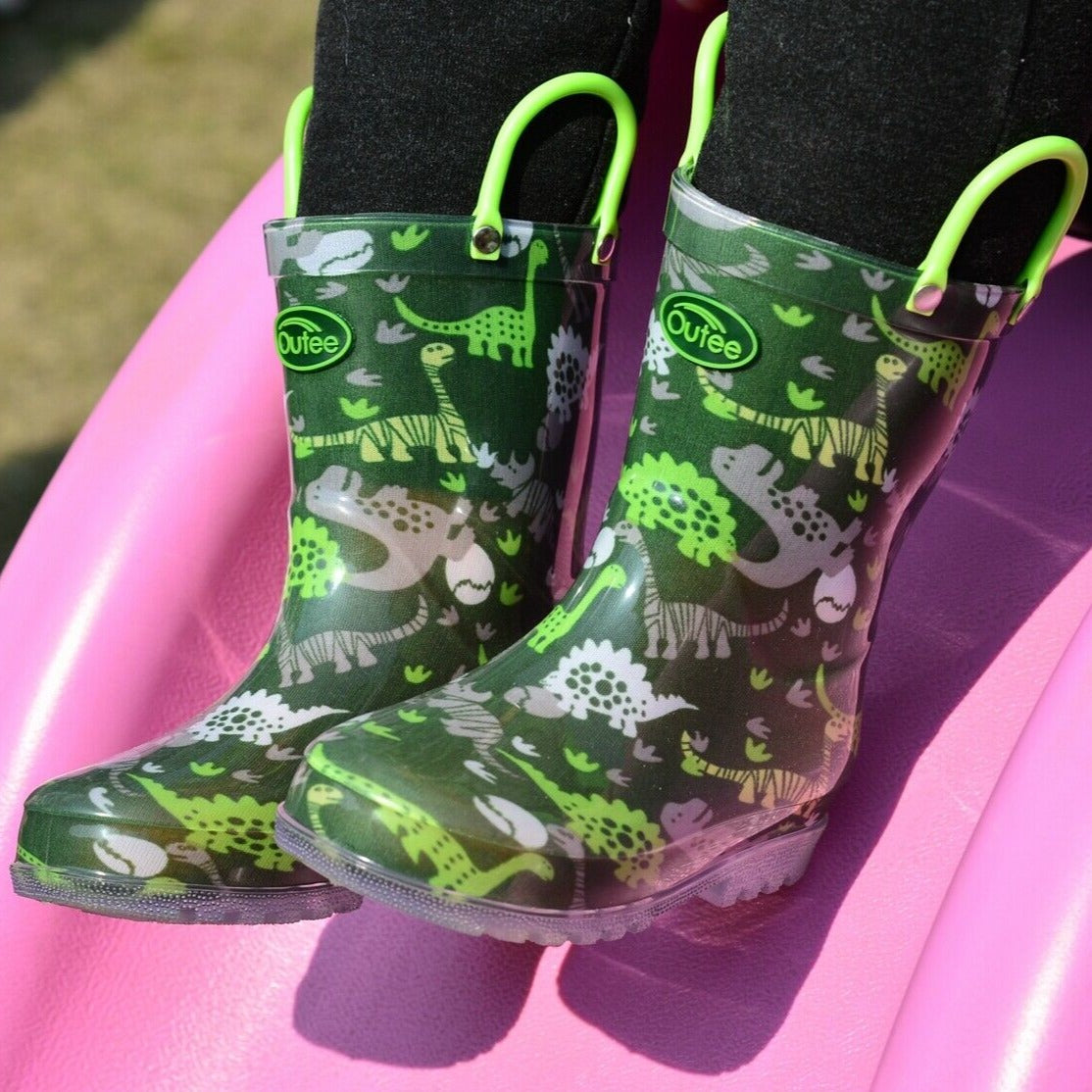 Heavy Duty Kids Light Up Rubber Rain Boots