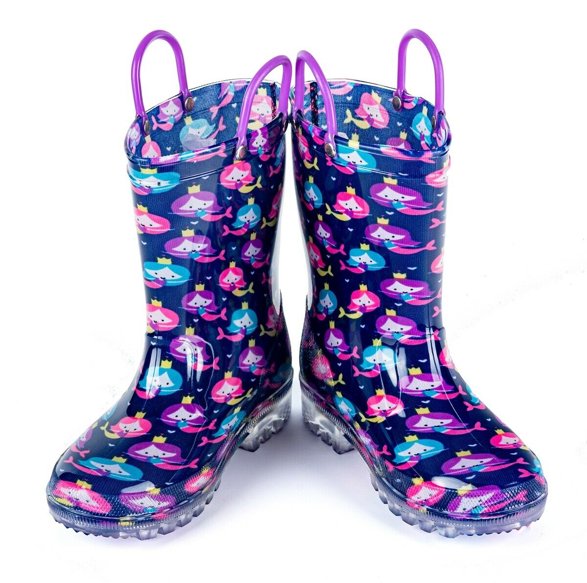 Heavy Duty Kids Light Up Rubber Rain Boots