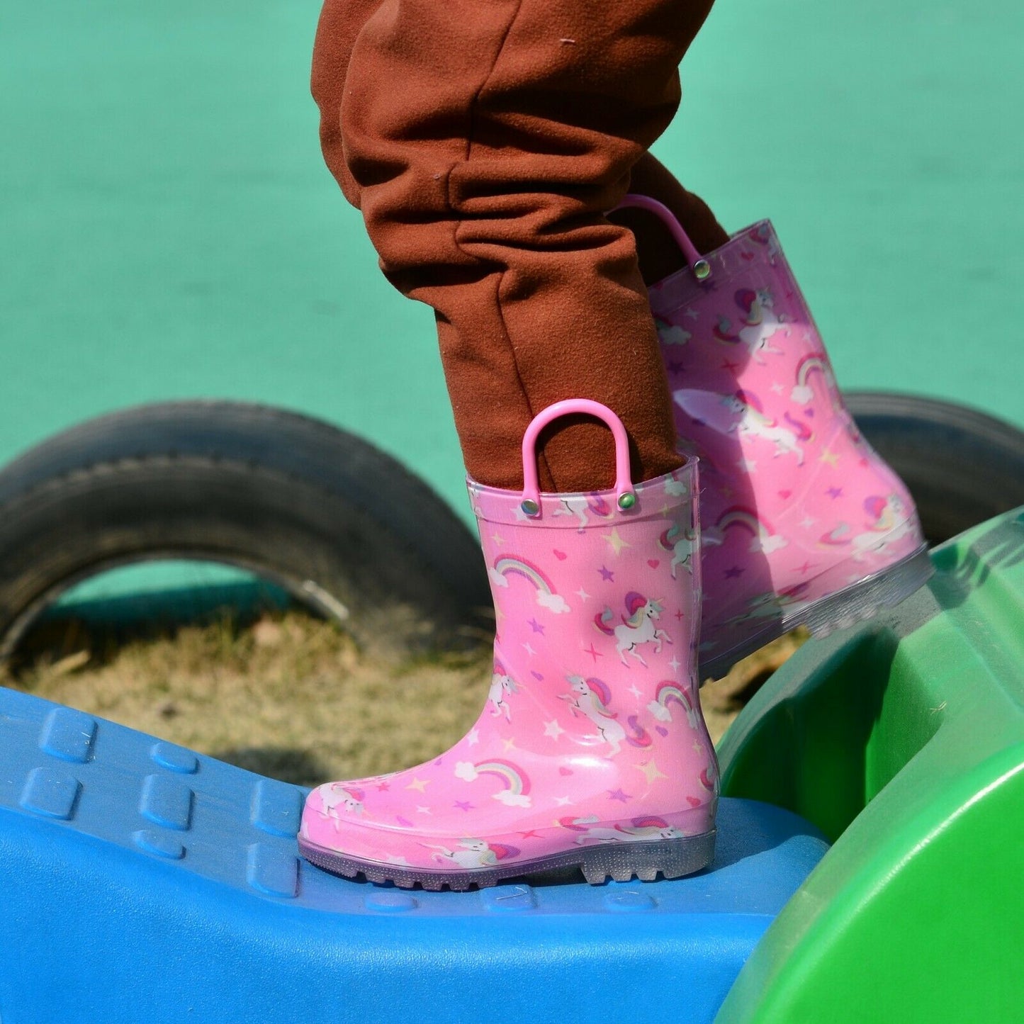 Heavy Duty Kids Light Up Rubber Rain Boots