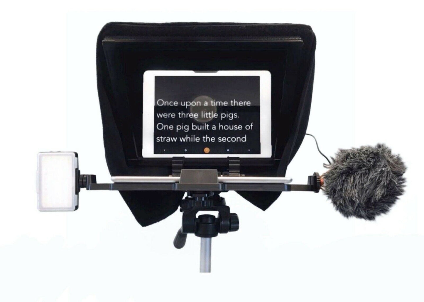 Universal Compact Cue Parrot iPad Teleprompter With Beam 12.9"