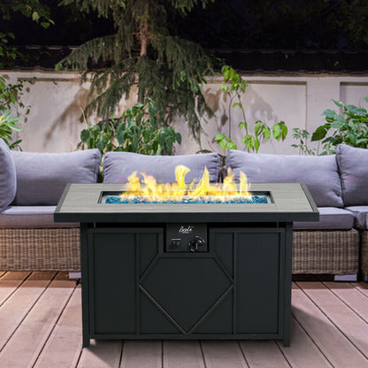 Large Outdoor Rectangle Propane Coffee Fire Pit Table