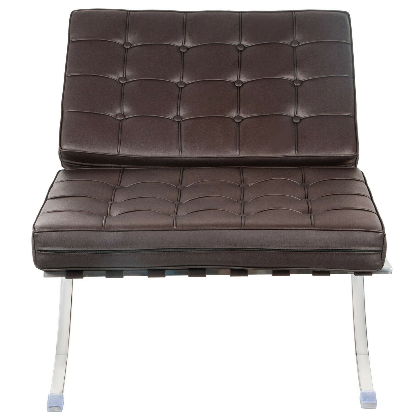 Luxurious Brown Leather Chaise Lounge Chair