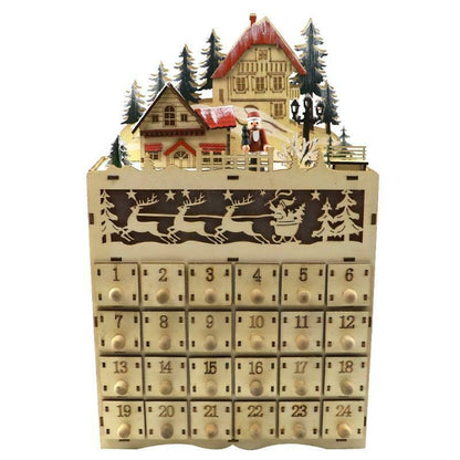 Large Wooden Christmas Advent Countdown Calendar