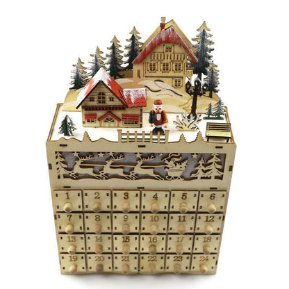 Large Wooden Christmas Advent Countdown Calendar