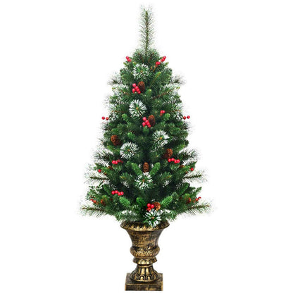 Snow Flocked Pre Lit Artificial Christmas Tree 4 Ft