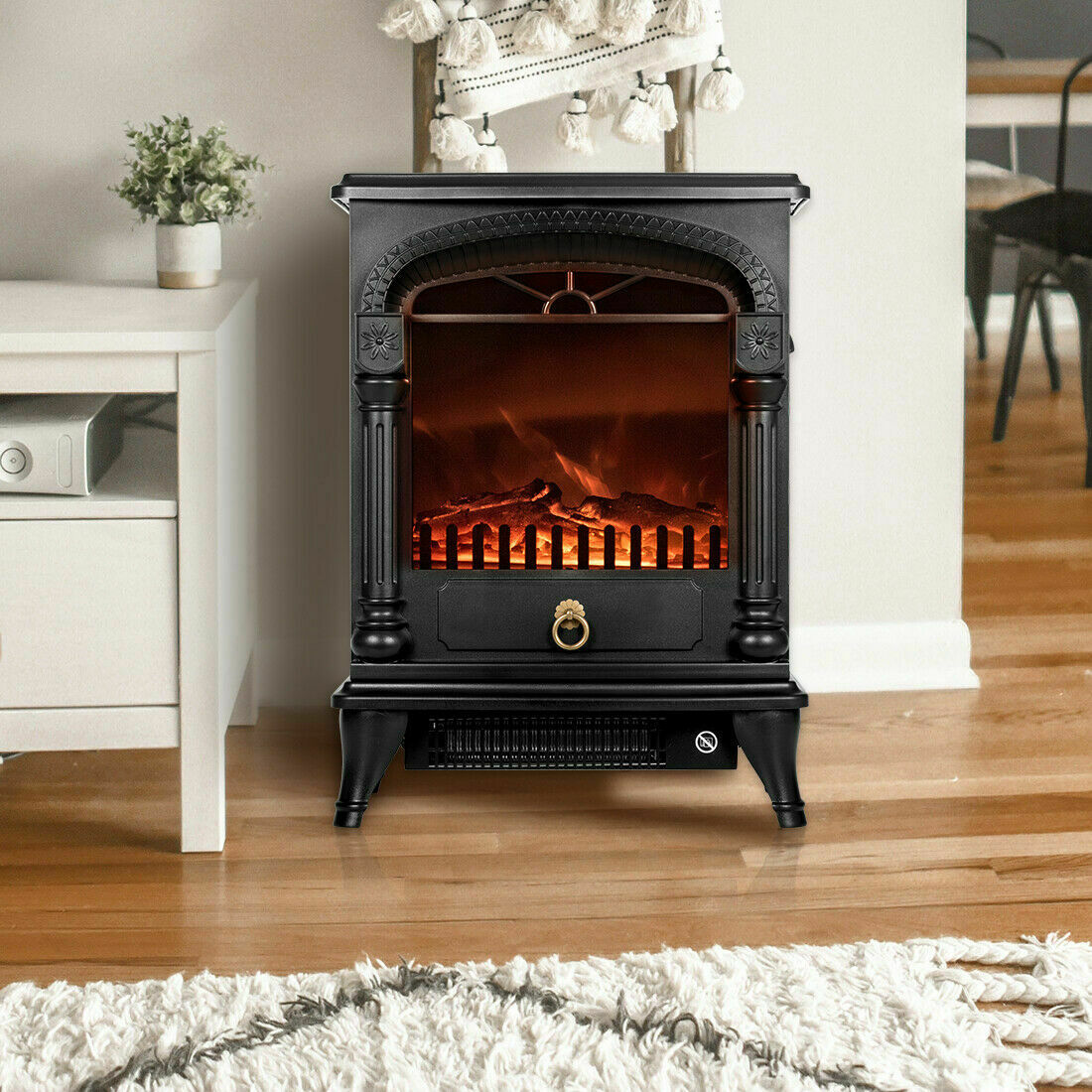 Modern Electric Freestanding Portable Indoor Fireplace Heater 20"