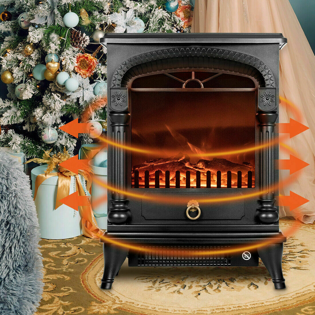 Modern Electric Freestanding Portable Indoor Fireplace Heater 20"