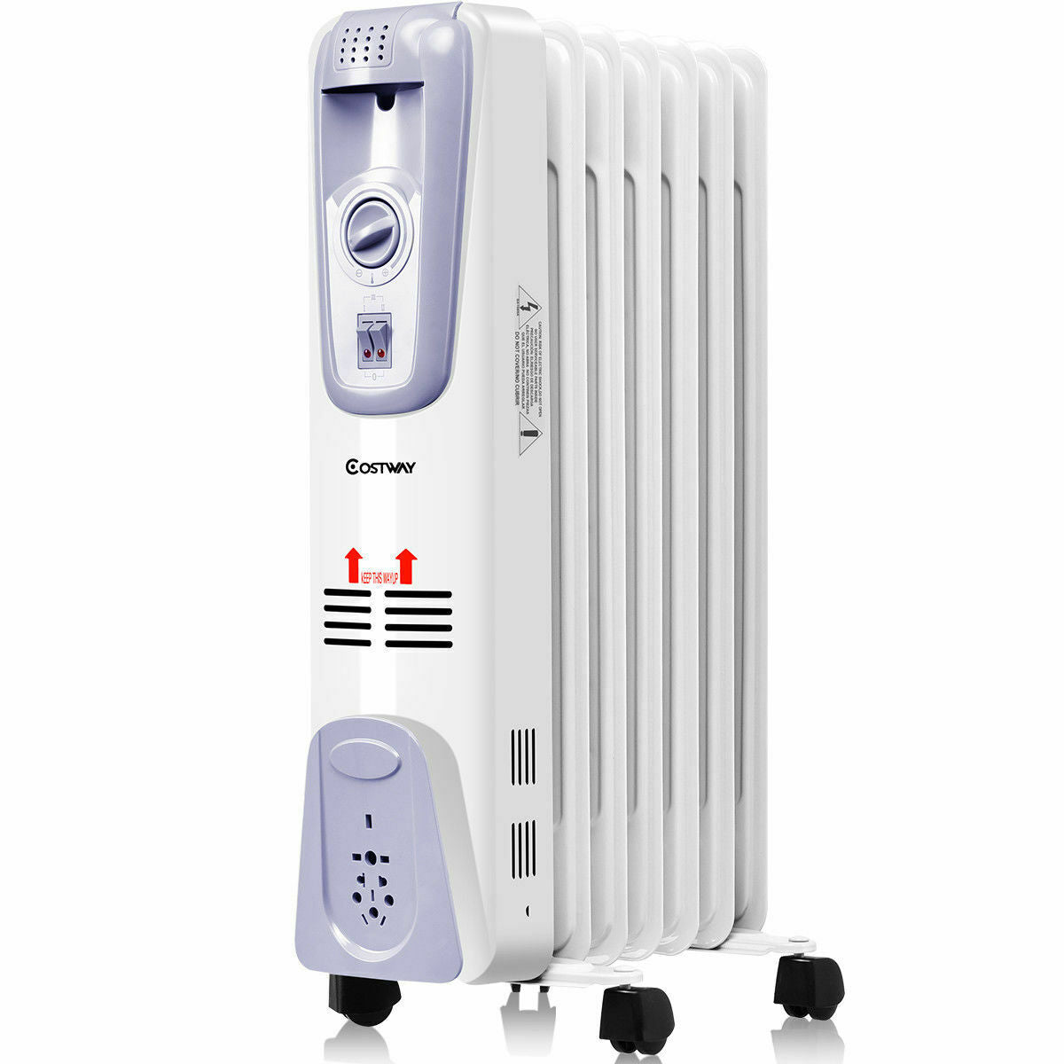 Powerful Oil Filled Freestanding Radiator Heater 1500W