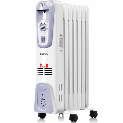 Powerful Oil Filled Freestanding Radiator Heater 1500W