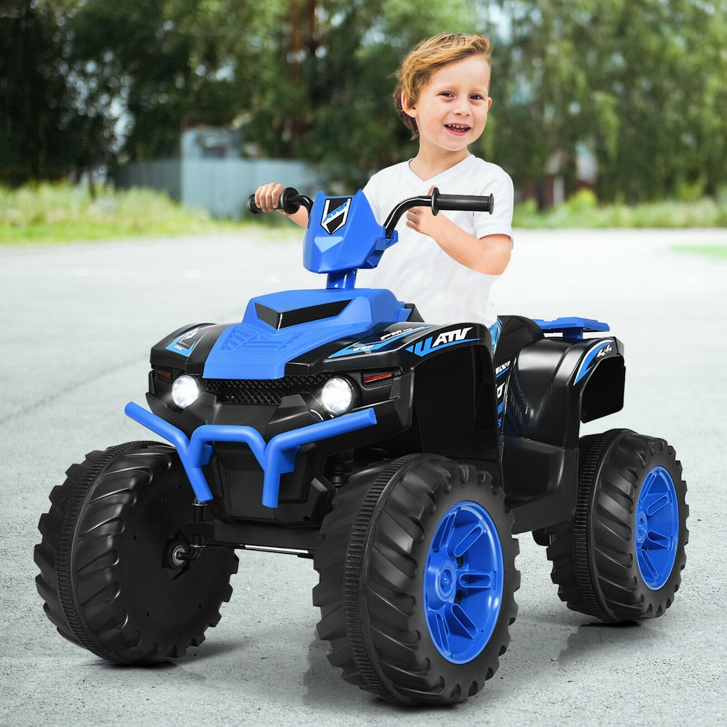 Heavy Duty Kids Electric Four Wheeler ATV Quad W/ Lights And Music