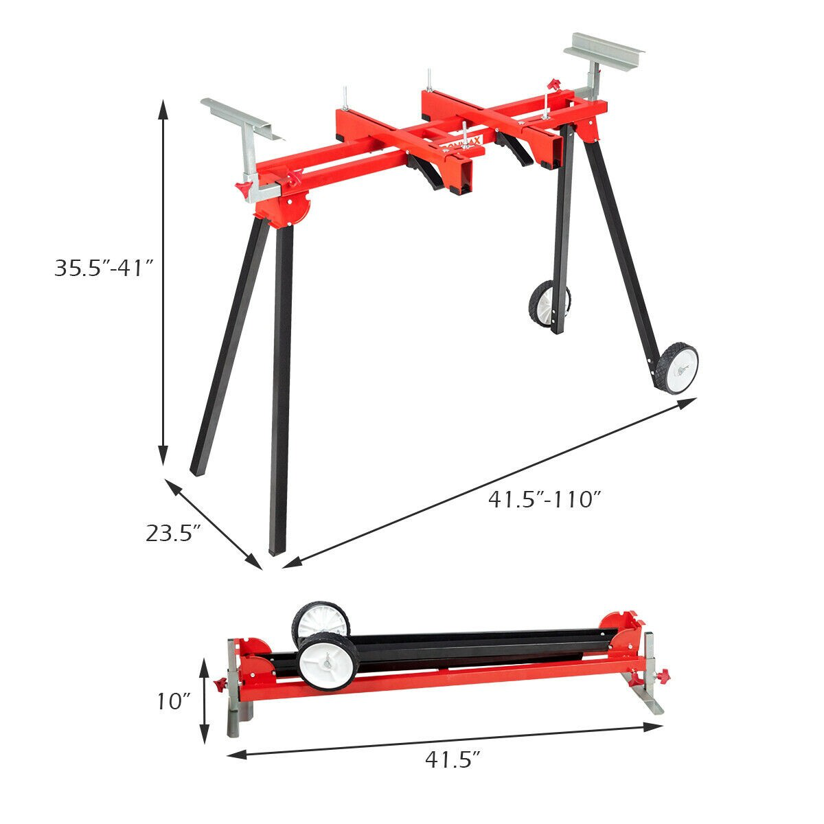 Heavy Duty Portable Rolling Mobile Miter Saw Table Stand 300 lbs