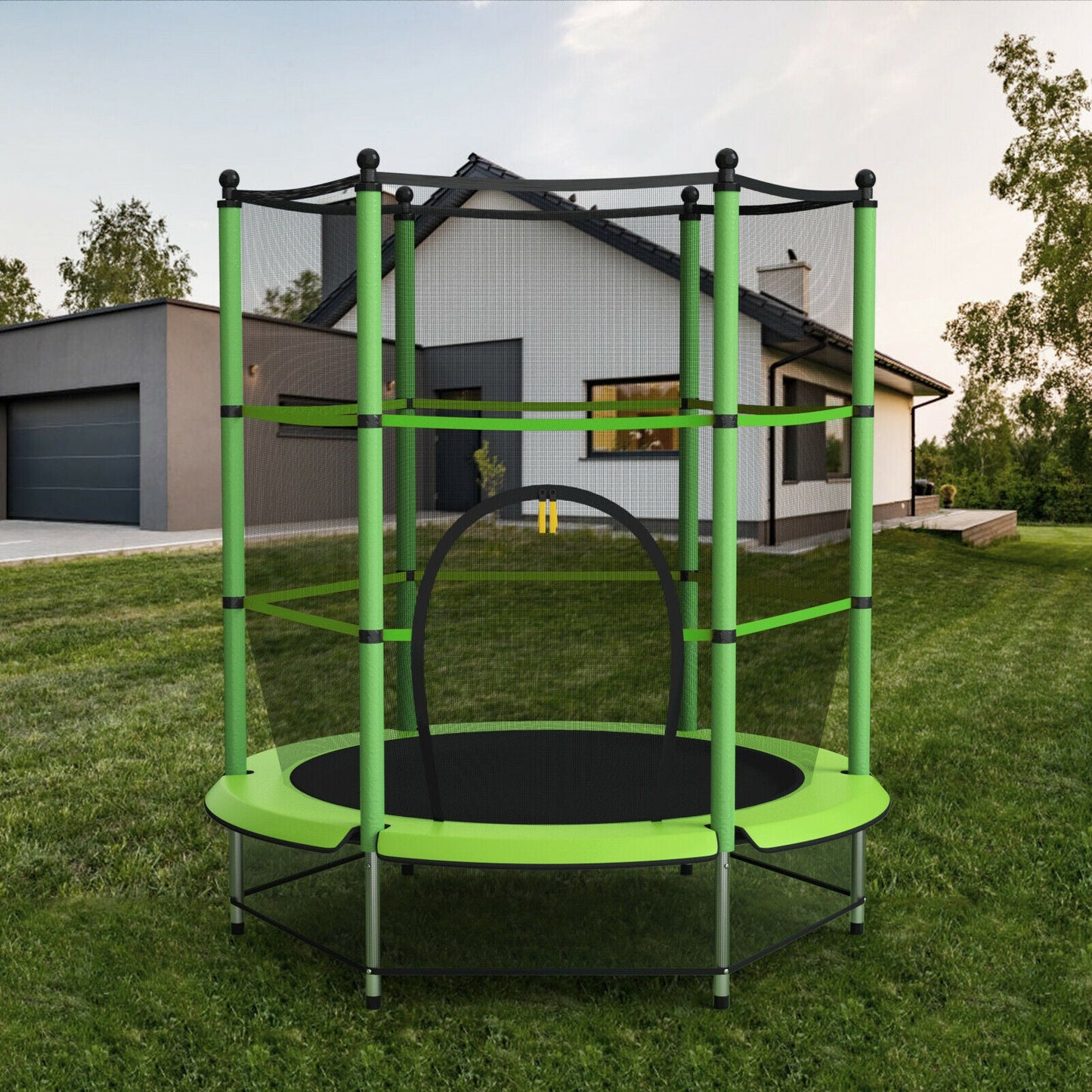 Kids Safe Backyard Indoor / Outdoor Jumping Trampoline Enclosure 55"