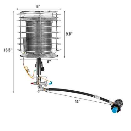 Powerful Tank Top Propane Gas Radiant Heater 42,000 BTU