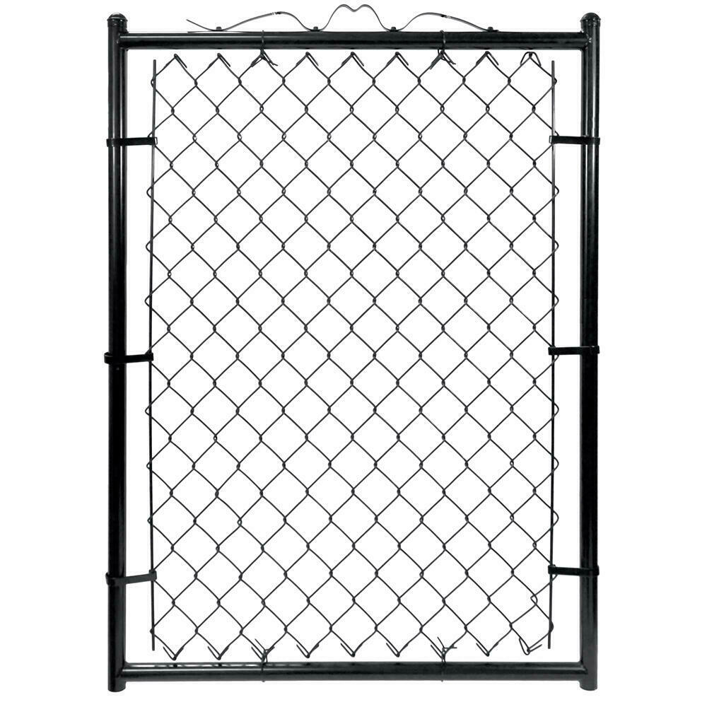 Large Heavy Duty Chain Link Black Metal Fence Gate 4' x 3'3"