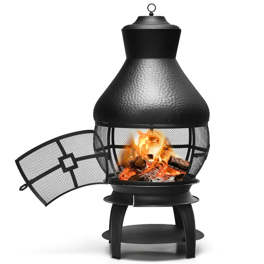 Modern Compact Cast Iron Outdoor Wood Burning Chimenea Fireplace