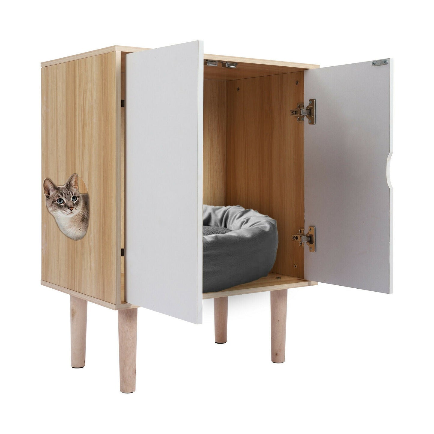 Spacious Hidden Cat Litter Enclosure Box Furniture Cabinet