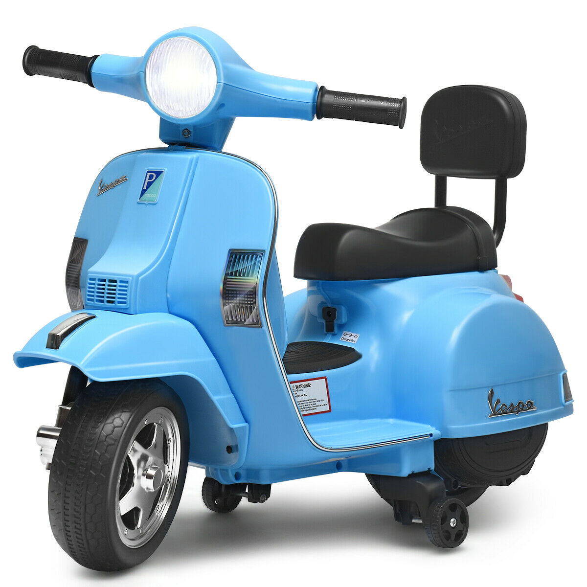 Kids Electric Ride On Motorised Scooter With Training Wheels 6V