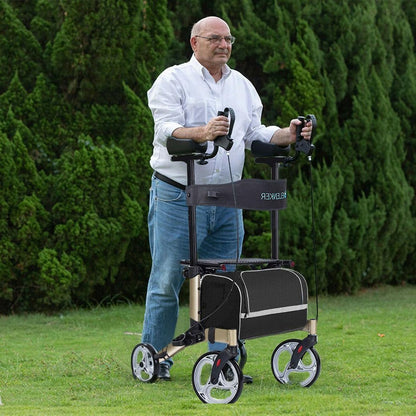 Standing Upright Rollator Senior Walker With Seat