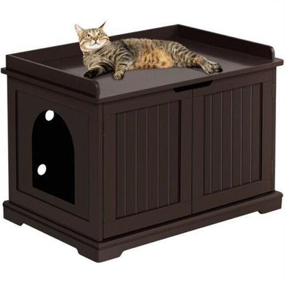 Large Hidden Cat Litter Box Enclosure Cabinet